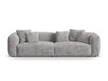 Canapea modulara 4 locuri, Martina-212, Micadoni Home, 320x106x75 cm, velur, gri deschis