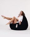 Fotoliu puf, Bean Bag, Ferndale Premium XXL, 115 x 130 cm, poliester impermeabil, negru