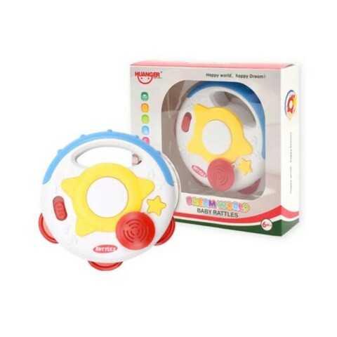 Jucarie muzicala pentru dentitie, Baby Tambourine, HE0511, 6M+, plastic, multicolor