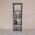 Corp biblioteca Glase, Pakoworld, 40x30x150 cm, PAL melaminat, antracit/negru