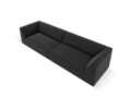 Canapea 4 locuri, Ruby, Micadoni Home, BL, 302x93x69 cm, piele ecologica, negru