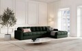 Coltar dreapta 4 locuri, Justin, Micadoni Home, BL, 236x160x72 cm, poliester, verde inchis