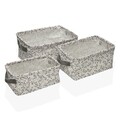 Set 3 cosuri pentru depozitare Oxford, Versa, 28 x 18 x 14 cm, poliester