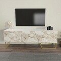 Comoda TV, Zena Home, Parla, 150x50.6x35 cm, PAL, Alb