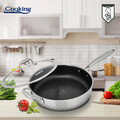 Tigaie adanca 4.2 L, Titanium, Cooking by Heinner, 28x7.5 cm, inox/sticla, argintiu