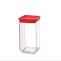 Recipient cu capac pentru depozitare, Brabantia, 1.6 L, plastic, rosu