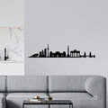 Decoratiune de perete, Berlin Skyline, Metal, Dimensiune: 119 x 24 cm, Negru