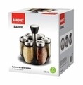 Set 6 recipiente cu suport pentru condimente Barril, Banquet, sticla/ABS/metal, negru