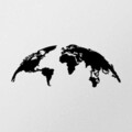 Decoratiune de perete, World Map Large Metal Decor, metal, 150 x 59 cm, negru