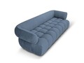 Canapea 3 locuri, Reese-192, Micadoni Home, 256x100x84 cm, catifea structurata, albastru jeans