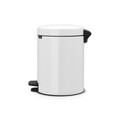 Cos de gunoi cu pedala, Brabantia, Icon White, 5 L, inox, alb