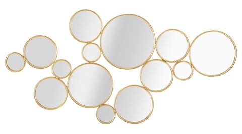 Decoratiune de perete Mirrors, Mauro Ferretti, 100x51.5 cm, fier, auriu