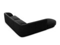 Coltar stanga 6 locuri, Miley, Micadoni Home, BL, forma rotunjita, 258x248x74 cm, poliester chenille, negru