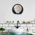 Oglinda decorativa, Palm Mirror S, Metal, Dimensiune: 35 x 34 cm, Negru