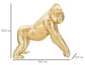 Decoratiune, Mauro Ferretti, Gorilla Side, 24.3 x 12.8 x 25 cm, polirasina, auriu