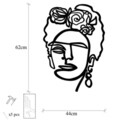 Decoratiune de perete, Frida 2, Metal, Dimensiune: 45 x 70 cm, Negru