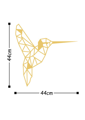 Decoratiune de perete, Bırd Metal Decor, Metal, Dimensiune: 44 x 44 cm, Auriu