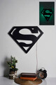 Decoratiune luminoasa LED, Superman, MDF, 60 LED-uri, Verde