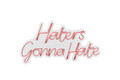 Decoratiune luminoasa LED, Haters Gonna Hate, Benzi flexibile de neon, DC 12 V, Roz