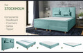 Pat matrimonial, Stockholm, Classic E, 140x200 cm, saltea tip Pocket, topper memory, Mint