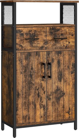 Bufet multifunctional, Vasagle, 60x30x108 cm, PAL/otel, maro rustic