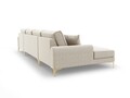 Coltar panoramic, Madara, Mazzini Sofas, 6 locuri, gold legs, 334x182x90 cm, material structurat, bej deschis