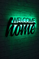 Decoratiune luminoasa LED, Welcome Home, MDF, 60 LED-uri, Verde