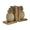 Set opritor carti pentru rafturi Pineapple, InArt, 13x10x18 cm, polirasina, auriu