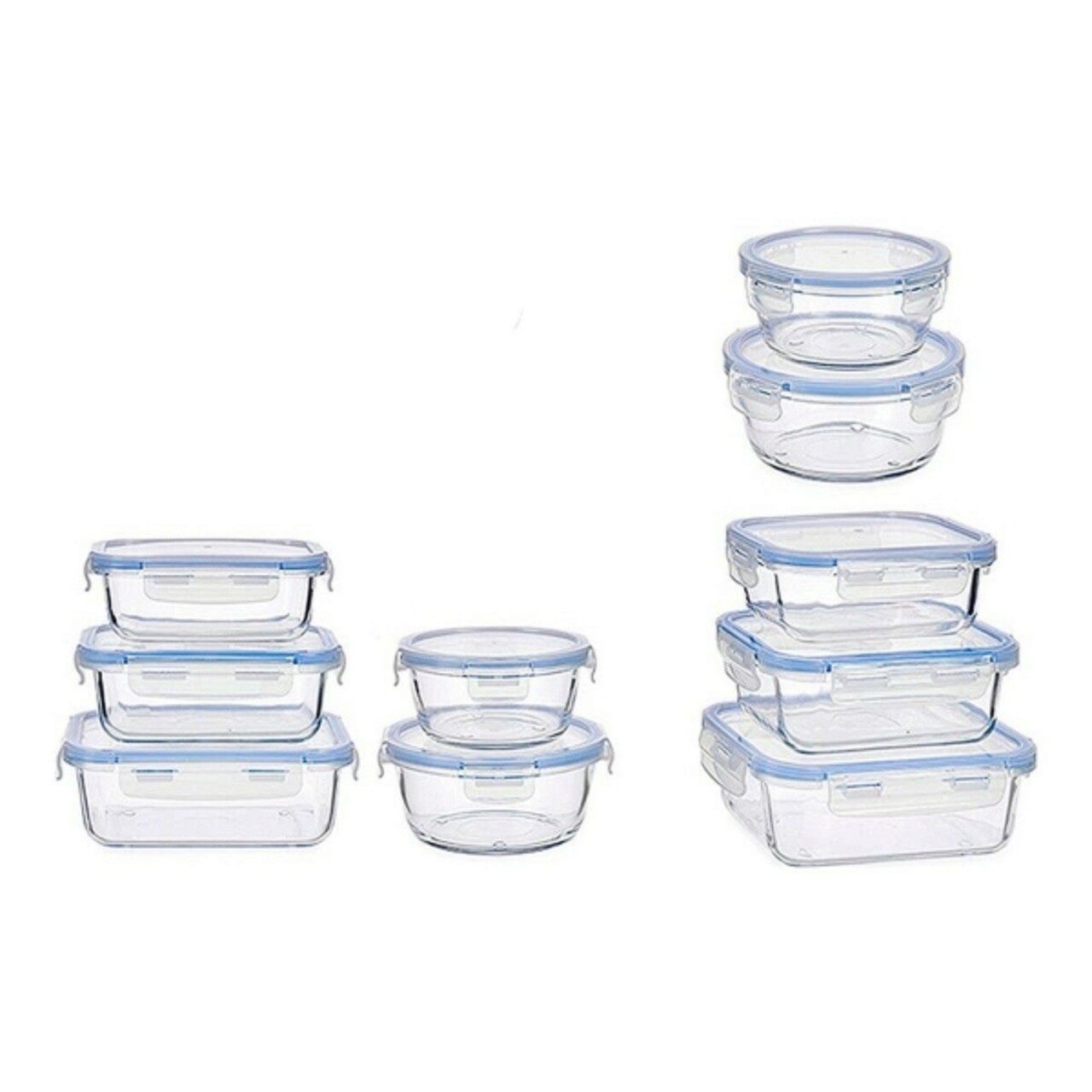 Set 5 Caserole, Vivalto, 400 Ml, 420 Ml, 580 Ml, 590 Ml, 750 Ml, Sticla/plastic