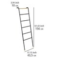 Suport pentru prosoape Loft, Wenko, 43.5x10x156 cm, metal/bambus, negru/natur