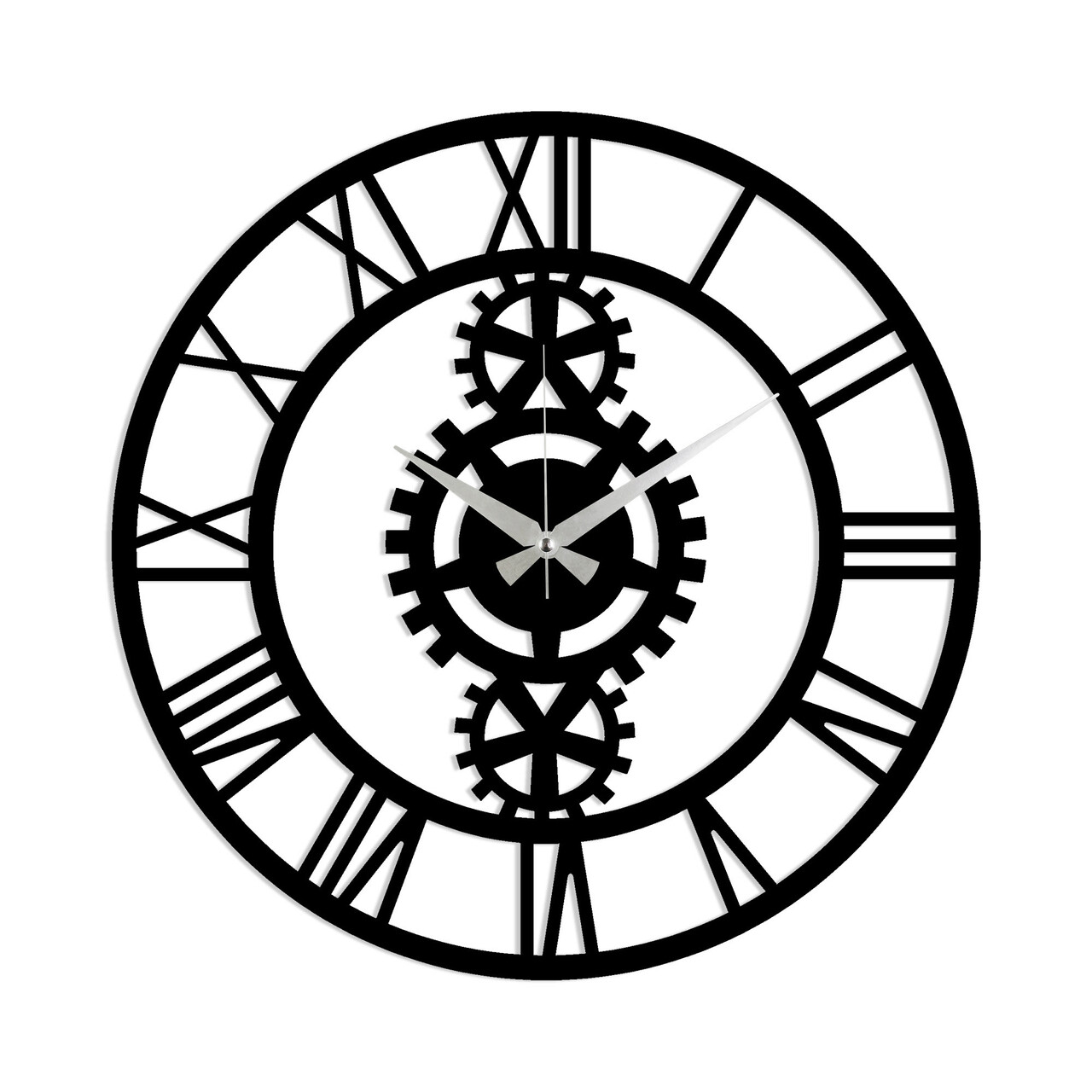 Ceas de perete, Metal Wall Clock 3, Metal, Dimensiune: 48 x 48 cm, Negru - 1 | YEO