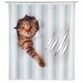 Perdea de dus Cute Cat, Wenko, 180x200 cm,  100% poliester, multicolor