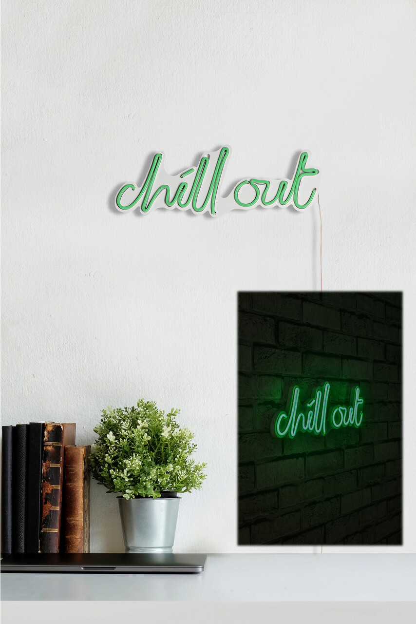 Decoratiune luminoasa LED, Chill Out, Benzi flexibile de neon, DC 12 V, Verde - 1 | YEO