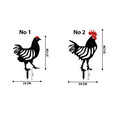 Set decoratiuni pentru gradina, Chicken Family 6, Metal, Negru