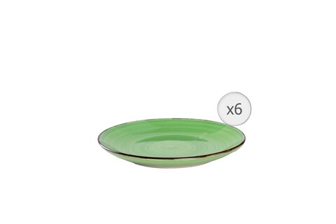 Set 6 farfurii pentru desert Gala Green, Heinner, Ø19 cm, ceramica, verde