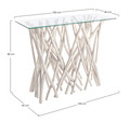 Consola Sahel, Bizzotto, 100 x 40 x 80 cm, ramuri de tec/sticla