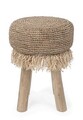 Taburet Florinda G01, Bizzotto, Ø35 x 45 cm, ramuri de tec/sisal