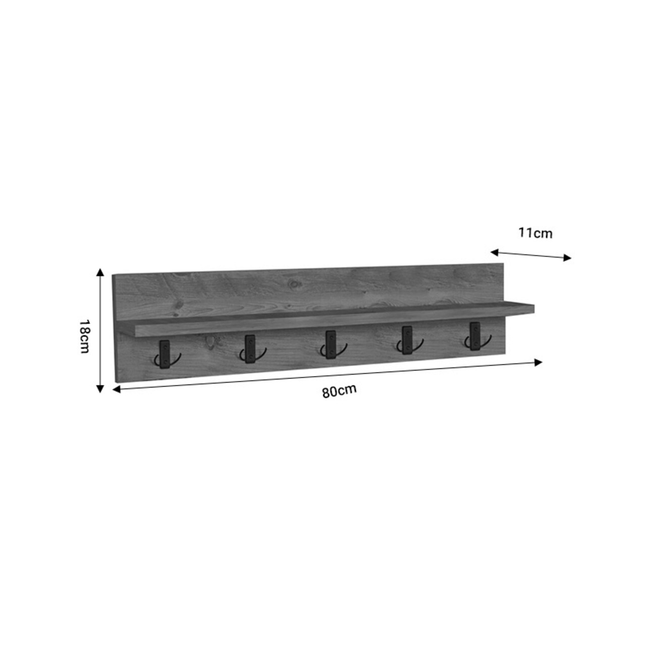 Raft de perete Esform, Pakoworld, 80x11x18 cm, PAL melaminat, alb