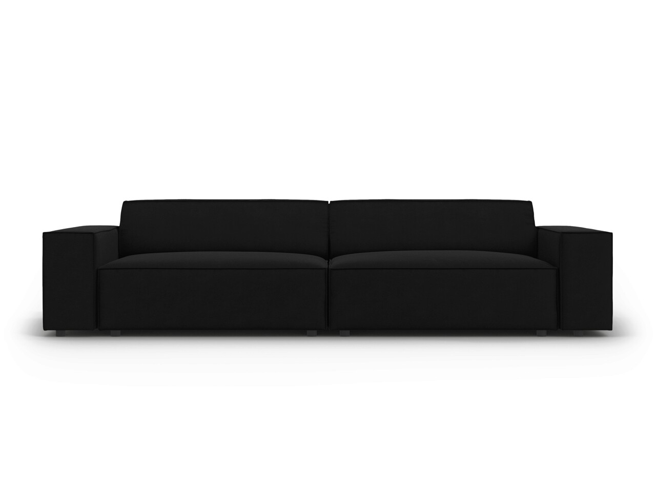 Canapea 3 locuri, Jodie, Micadoni Home, BL, 204x102x70 cm, catifea, negru