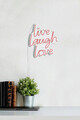 Decoratiune luminoasa LED, Live Laugh Love, Benzi flexibile de neon, DC 12 V, Roz