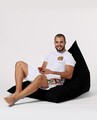 Fotoliu puf, Bean Bag Ferndale, Pyramid Bed, 145 cm, poliester impermeabil, negru