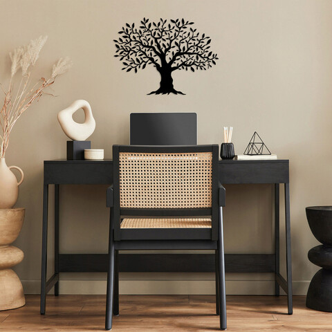 Decoratiune de perete, Monumental Tree Medium, Metal, Dimensiune: 50 x 36 cm, Negru