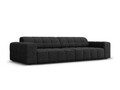 Canapea 4 locuri, Jennifer-140, Micadoni Home, 244x102x70 cm, tesatura chenille din poliester, negru