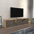 Comoda TV, Retricy, Carson, 160x35.3x40 cm, PAL, Stejar / Wenge