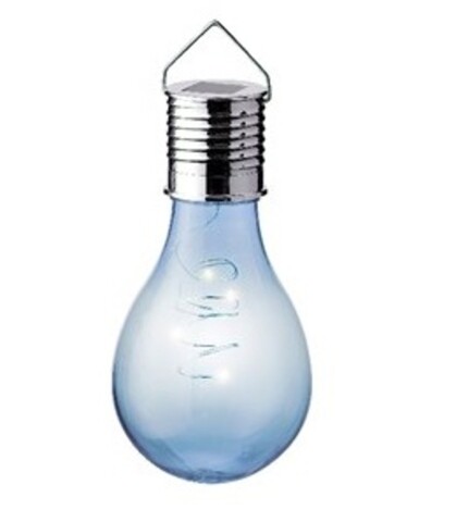 Lampa de gradina Light bulb, Lumineo, 8x14 cm cm, 4 led-uri, albastru