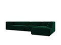 Coltar dreapta 5 locuri, Ruby, Micadoni Home, BL, 366x180x69 cm, catifea, verde bottle