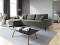 Coltar stanga, Madara, Mazzini Sofas, 5 locuri, 254x182x90 cm, catifea, gri deschis