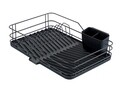 Scurgator de vase + suport de tacamuri detasabil Maximex, Dish, 43x31x10 cm, metal/polipropilena, negru