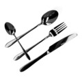 Set tacamuri 16 piese Abele, Homla, inox tip 430, negru