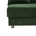 Canapea extensibila 3 locuri Romina, Pakoworld, 180x75x80 cm, catifea/lemn de plop, verde